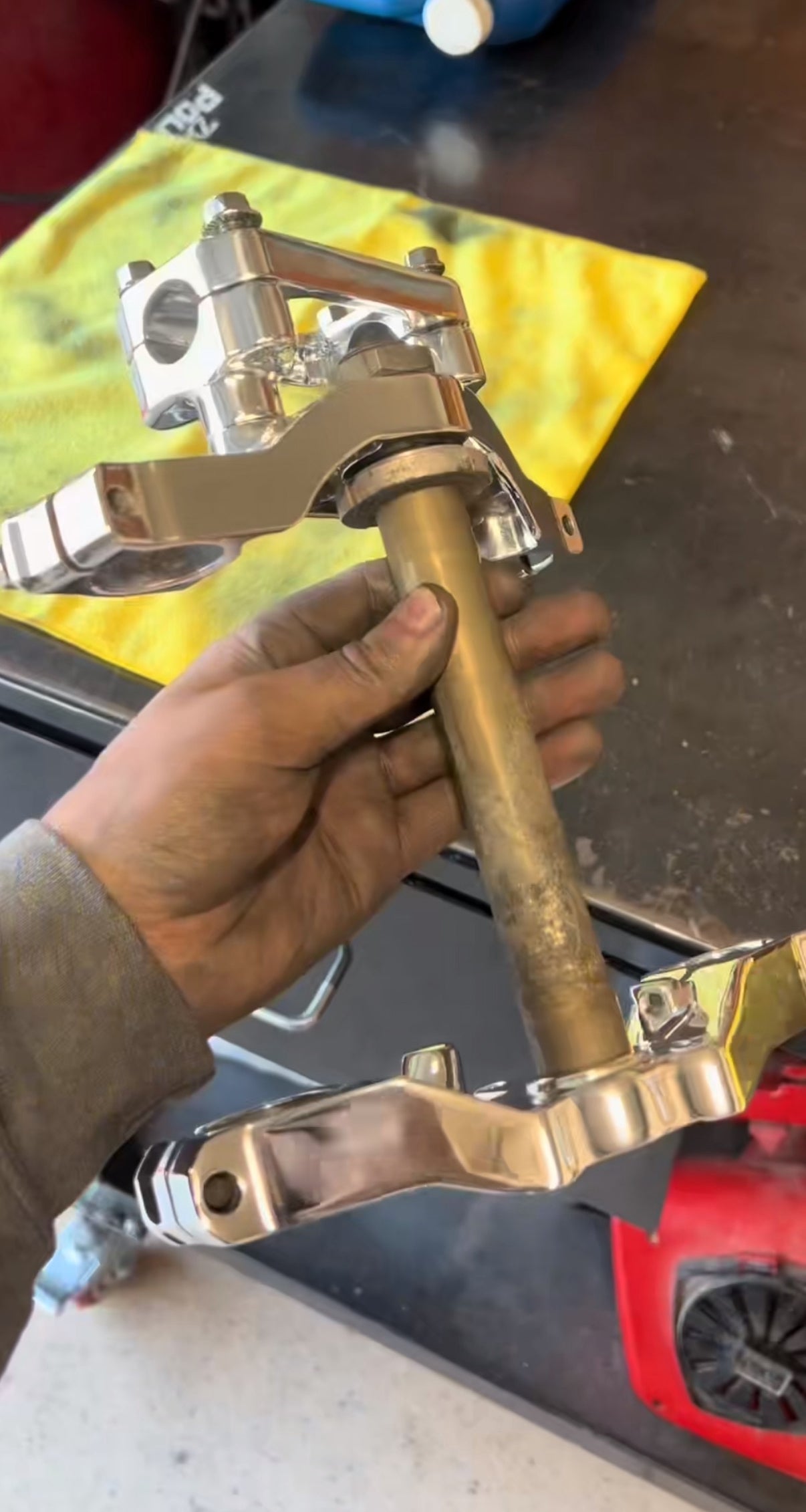 Polished triple clamps