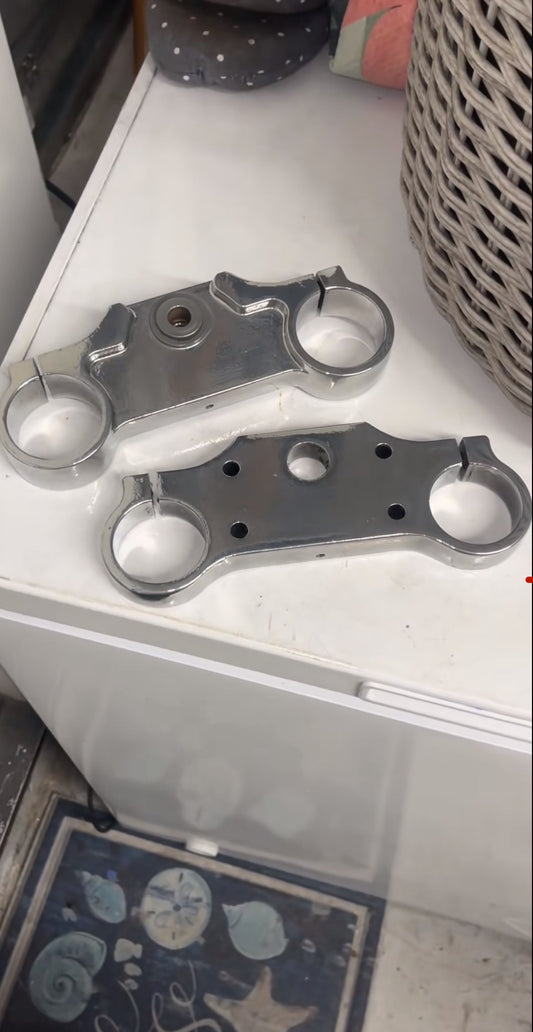 Polished triple clamps
